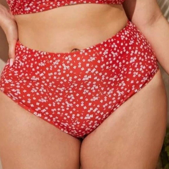 Shein High Waist Ditsy Print Bikini Bottoms Plus Size 3XL - Picture 2 of 6
